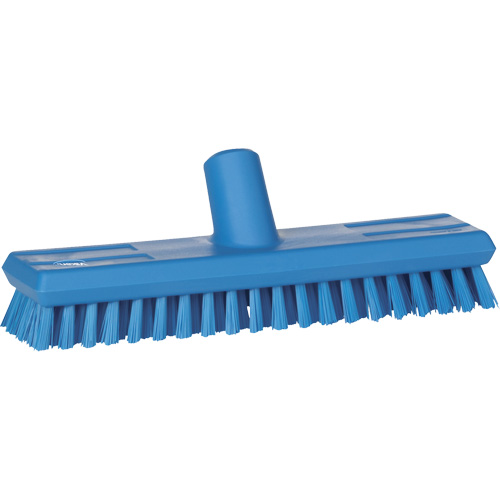 Brosse lave-pont aliment&eacute;e en eau, Crins Extra-ferme, 10-3/4", Polyester, Bleu Planification Entrepots Molloy