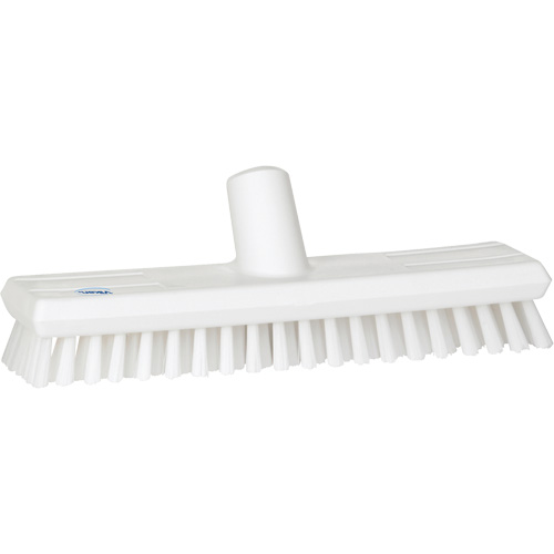 Water-Fed Deck Scrub Brush, X-Coarse Bristles, 10-3/4", Polyester, White Planification Entrepots Molloy