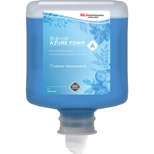 Savon &agrave; mains Refresh Azure, Mousse, 1 L, Parfum&eacute; Planification Entrepots Molloy