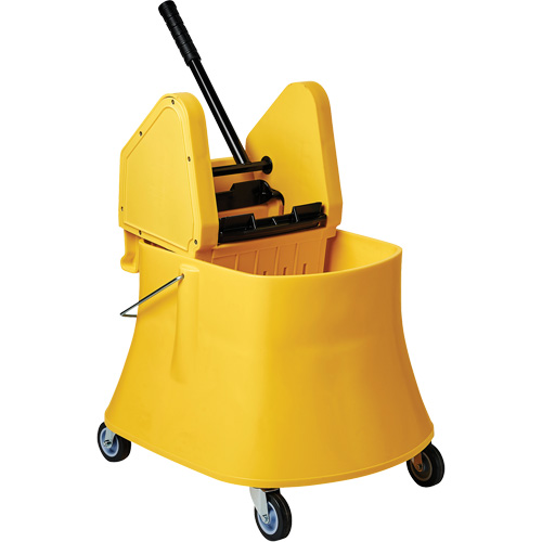 Ensemble de seau pour vadrouille et essoreuse Champ, Pression vers le bas, 7,5 gal. US (30 pintes), Jaune Planification Entrepots Molloy