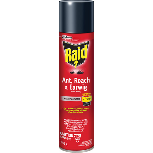 Raid&reg; Ant, Roach & Earwig Insect Killer, 350 g, Solvent Base Planification Entrepots Molloy