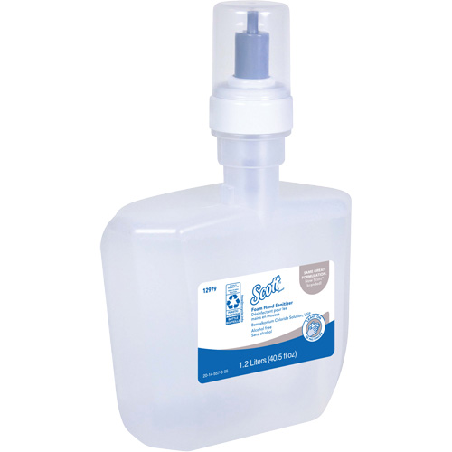 D&eacute;sinfectant en mousse sans alcool pour les mains Essential de Scott, 1200 ml, Cartouche de recharge, 0% alcool Planification Entrepots Molloy