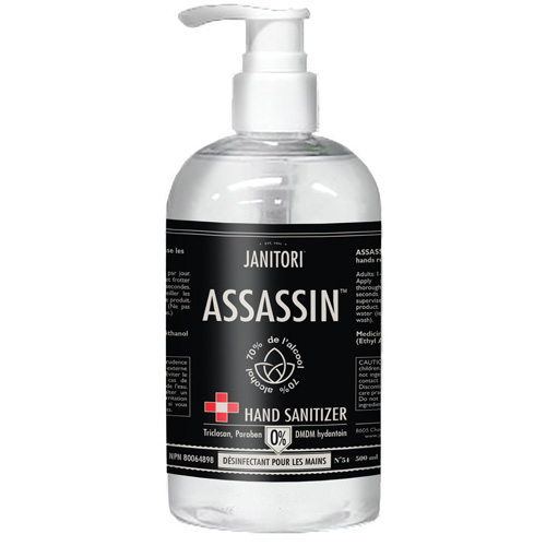 54 Assassin Hand Sanitizer, 500 ml, Pump Bottle, 70% Alcohol Planification Entrepots Molloy
