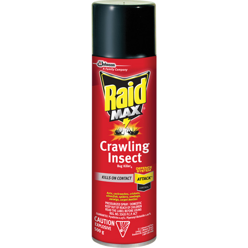 Insecticide contre les insectes rampants Raid Max, 500 g, Canette a&eacute;rosol, &agrave; base de solvant Planification Entrepots Molloy