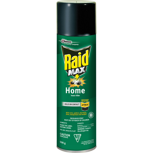 Insecticide pour insectes domestiques Raid Max, 500 g, Canette a&eacute;rosol, &agrave; base de solvant Planification Entrepots Molloy