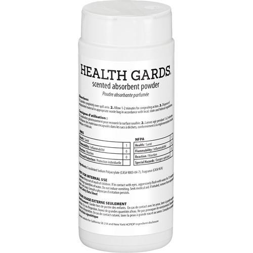 Poudre absorbante parfum&eacute;e Health Gards, 16 oz, Canette Planification Entrepots Molloy