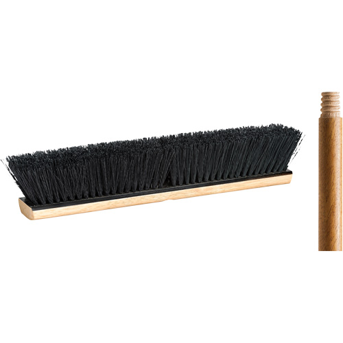 Balai-brosse avec manche, 18", Moyen, Soies Tampico Planification Entrepots Molloy