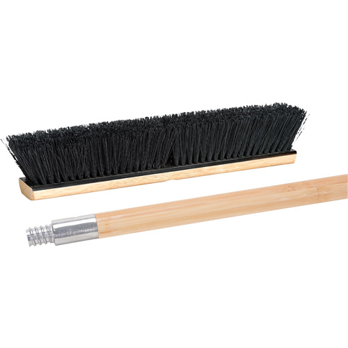 Balai-brosse avec manche &agrave; filetage m&eacute;tallique, 24", Moyen, Soies Tampico Planification Entrepots Molloy