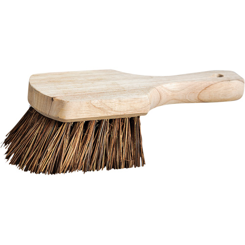 Short Handle Pot Brush, Stiff Bristles, 9" Long, Brown Planification Entrepots Molloy