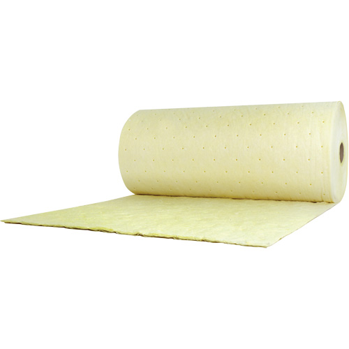 Tampon absorbant pour produits chimiques, Lourd, 150' lo x 38" la, Absorption 89,4 gal Planification Entrepots Molloy
