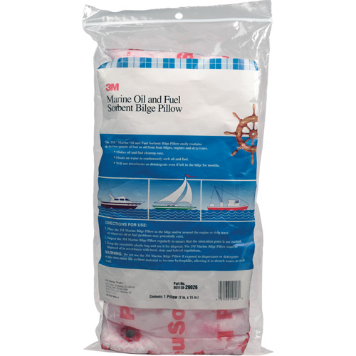 Tampon de fond de cale pour huiles et carburants nautiques, Huile seulement, 15" lo x 7" la, 12,1 gal absorption/pqt Planification Entrepots Molloy