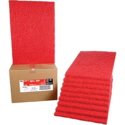 Tampon de nettoyage pour tapis, 14" x 20", Lustrage/Nettoyage, Rouge Planification Entrepots Molloy