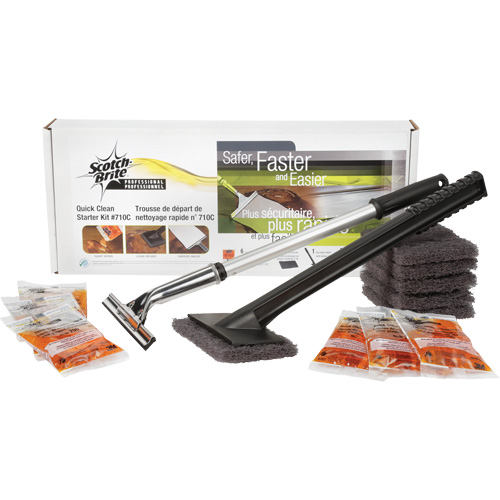 Trousse de d&eacute;marrage du syst&egrave;me de nettoyage rapide de plaque de cuisson Scotch-Brite Planification Entrepots Molloy