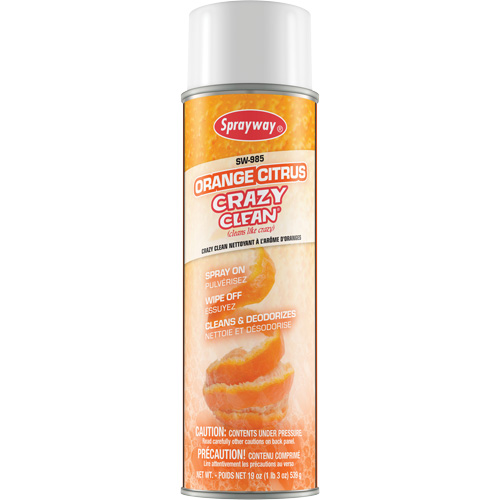 Nettoyant &agrave; l'ar&ocirc;me d'oranges Crazy Clean, 19 oz liq., Canette a&eacute;rosol Planification Entrepots Molloy