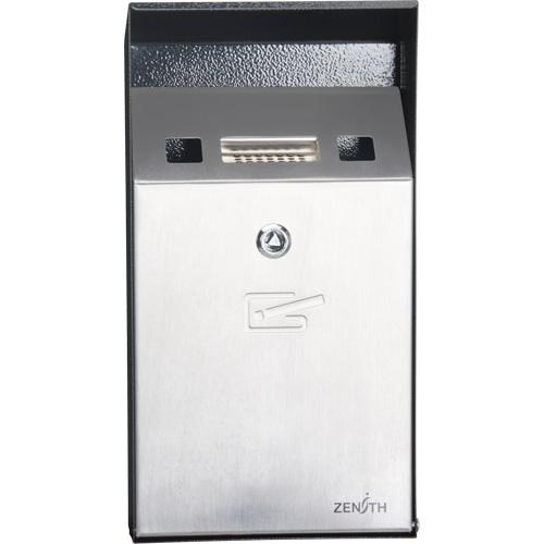 Smoking Receptacle, Wall-Mount, Stainless Steel, 1 Litre Capacity, 11-4/5" Height Planification Entrepots Molloy
