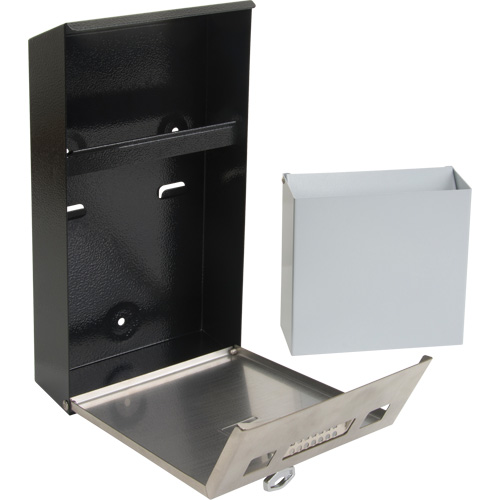 Smoking Receptacle, Wall-Mount, Stainless Steel, 1 Litre Capacity, 11-4/5" Height Planification Entrepots Molloy