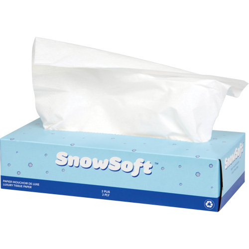 Papier-mouchoir de premi&egrave;re qualit&eacute; Snow Soft, 2 pli, 7,4" lo x 8,4" la, 100 feuilles/boîte Planification Entrepots Molloy