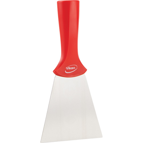 Grattoir en acier inoxydable avec poign&eacute;e montable sur manche, Rouge, 4" la x 8" lo Planification Entrepots Molloy