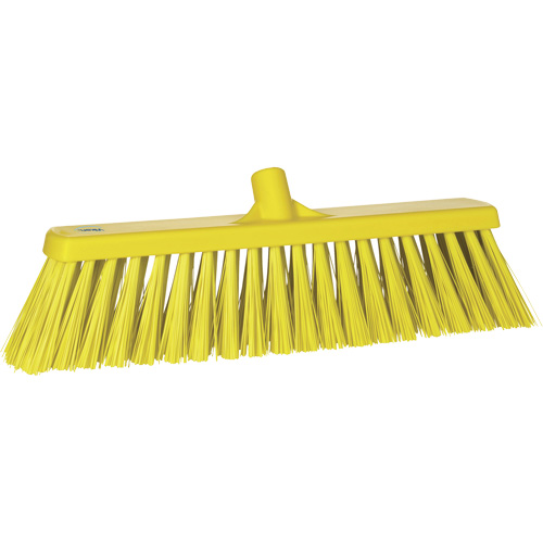 Heavy-Duty Push Broom, Stiff Bristles, 20", Polyester, Yellow Planification Entrepots Molloy