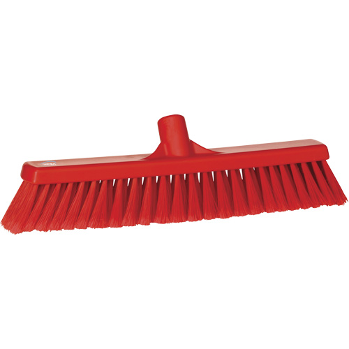 Fine Particle Push Broom, Fine/Split Bristles, 16-1/4", Polypropylene, Red Planification Entrepots Molloy