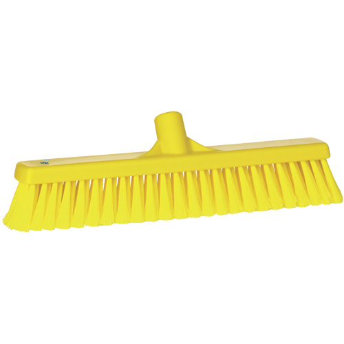 Fine Particle Push Broom, Fine/Split Bristles, 16-1/4", Polypropylene, Yellow Planification Entrepots Molloy