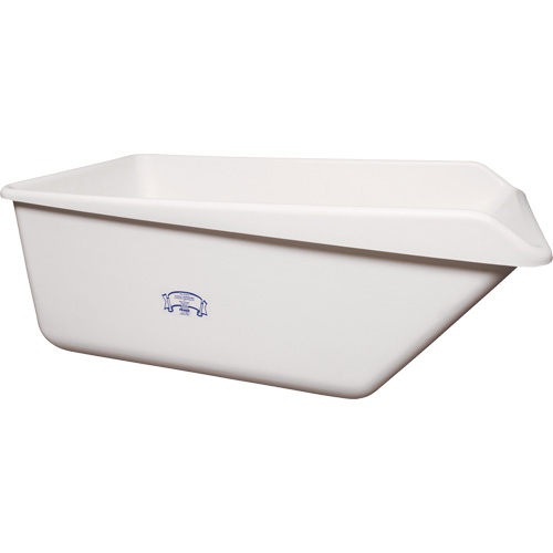 Bac de rangement &agrave; rebord inclin&eacute; avec vidange, Plastique, Blanc Planification Entrepots Molloy
