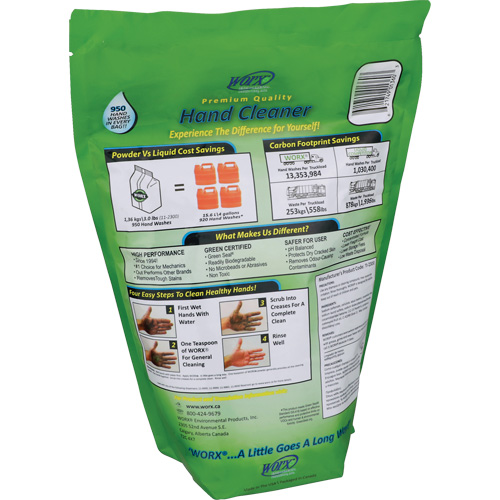 Nettoyant pour les mains biod&eacute;gradable, Poudre, 3 lb, Recharge, Parfum&eacute; Planification Entrepots Molloy