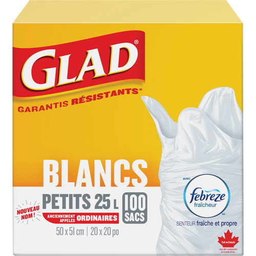Small 25L Febreze Garbage Bags, Regular, 20" W x 20" L, White Planification Entrepots Molloy