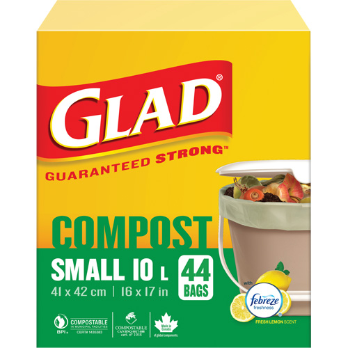 Petits sacs de compostage, R&eacute;gulier, 17" lo x 16" la, Brun, Capacit&eacute; de 10 L (3 gal.) Planification Entrepots Molloy