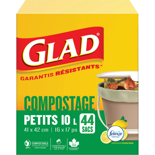 Petits sacs de compostage, R&eacute;gulier, 17" lo x 16" la, Brun, Capacit&eacute; de 10 L (3 gal.) Planification Entrepots Molloy