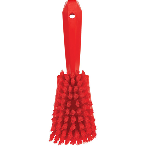 Short-Handled Washing Brush, Soft Bristles, 10-1/2" Long, Red Planification Entrepots Molloy