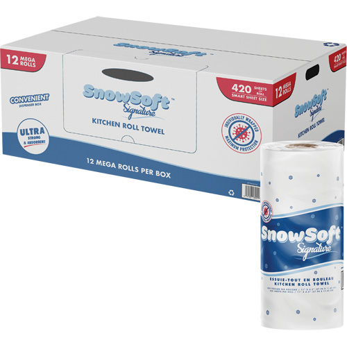Rouleau dessuie-tout de cuisine Signature de Snow Soft, 2 Pli, 420 Feuilles/rouleau, 4,5" la, 11" lo Planification Entrepots Molloy