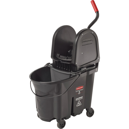 Seau et essoreuse Wavebrake, Pression vers le bas, 8,75 gal. US (35 pintes), Noir Planification Entrepots Molloy