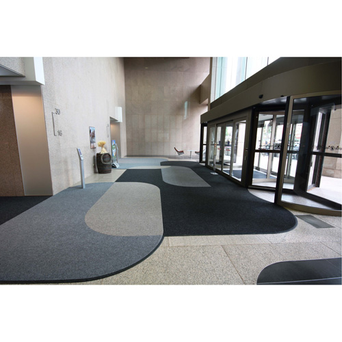 Supreme Knob Entrance Matting, Wiper/Scraper, 13-5/12' x 75-1/2' x 7/16", Charcoal Planification Entrepots Molloy