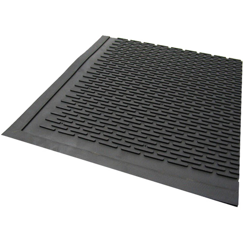 Outdoor Mat, Rubber, Scraper Type, Solid Pattern, 3' x 5', Black Planification Entrepots Molloy