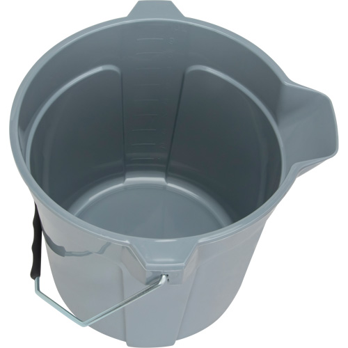 Round Bucket with Pouring Spout, 2.64 US Gal. (10.57 qt.) Capacity, Grey Planification Entrepots Molloy