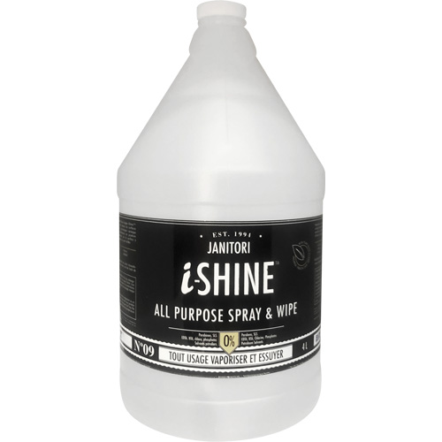 Nettoyant polyvalent &agrave; vaporiser et essuyer Janitori i-Shine, 4 L, Cruche Planification Entrepots Molloy