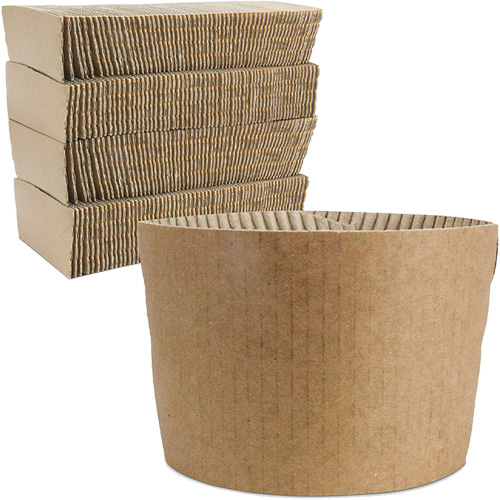 Manchons Kraft pour gobelet de caf&eacute;, Papier, 12 oz - 20 oz, Brun Planification Entrepots Molloy