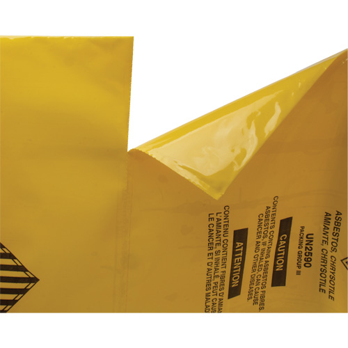 Doublures pour d&eacute;chets dangereux, Amiante, 40" lo x 35" la, 3 mils Planification Entrepots Molloy