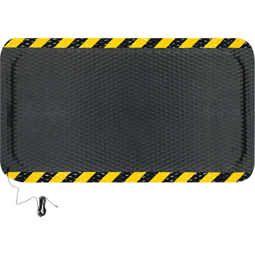 Ensemble de tapis conductible Hog Heaven, 3' la x 5' lo, 7/8" &eacute;paisseur, Noir/Jaune, Nitrile Planification Entrepots Molloy