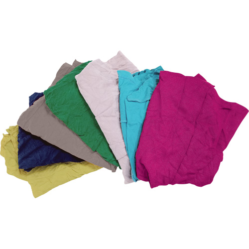 Chiffons fabriqu&eacute;s &agrave; partir de mat&eacute;riaux recycl&eacute;s, Coton, M&eacute;lange de couleurs, 10 lb Planification Entrepots Molloy