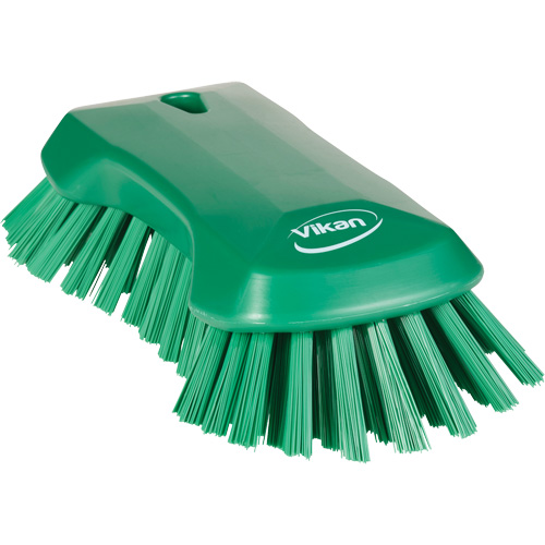 Hand Brush, Extra Stiff Bristles, 9-1/10" Long, Green Planification Entrepots Molloy
