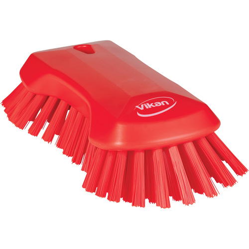 Hand Brush, Extra Stiff Bristles, 9-1/10" Long, Red Planification Entrepots Molloy