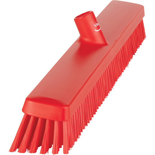 Heavy-Duty Push Broom, Fine/Stiff Bristles, 24", Red Planification Entrepots Molloy