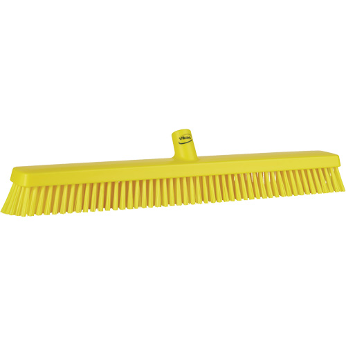 Heavy-Duty Push Broom, Fine/Stiff Bristles, 24", Yellow Planification Entrepots Molloy
