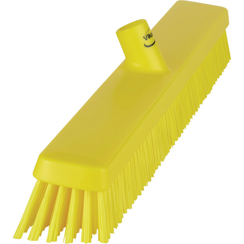 Heavy-Duty Push Broom, Fine/Stiff Bristles, 24", Yellow Planification Entrepots Molloy