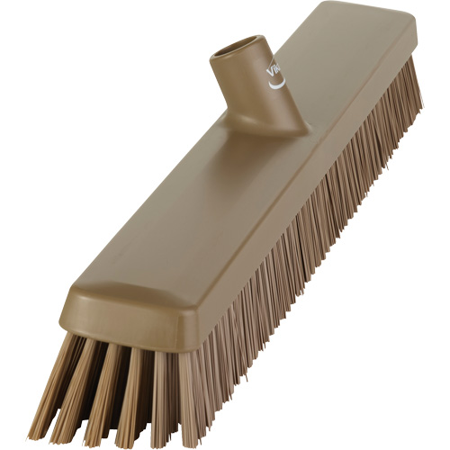 Heavy-Duty Push Broom, Fine/Stiff Bristles, 24", Brown Planification Entrepots Molloy