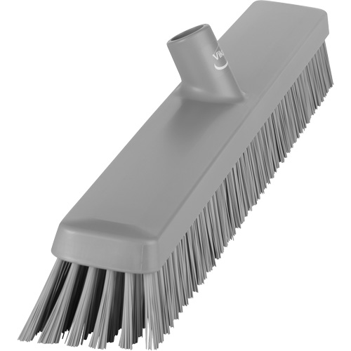 Heavy-Duty Push Broom, Fine/Stiff Bristles, 24", Grey Planification Entrepots Molloy