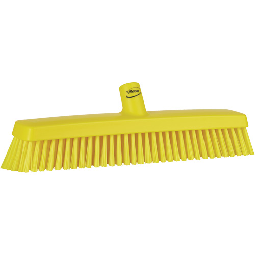 Push Broom Head, Fine/Stiff Bristles, 16-1/2", Polyester/Polypropylene, Yellow Planification Entrepots Molloy