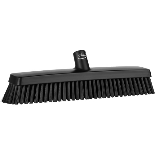 Push Broom Head, Fine/Stiff Bristles, 16-1/2", Polyester/Polypropylene, Black Planification Entrepots Molloy